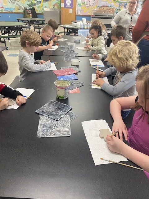 group of students working on an art project