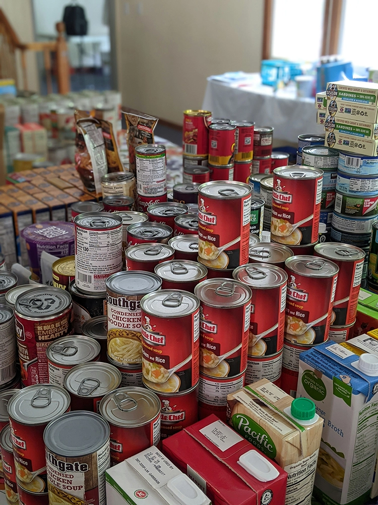 A pile of perishable foods.